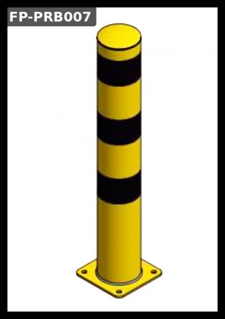 Pullert Flexipack FP-PRB007 1500 mm Ø152 med kraftig fotplate – gul/svart